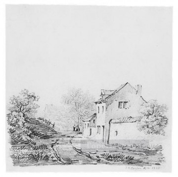 黒と白 Painting - 村の風景農場トーマス シドニー クーパー黒と白